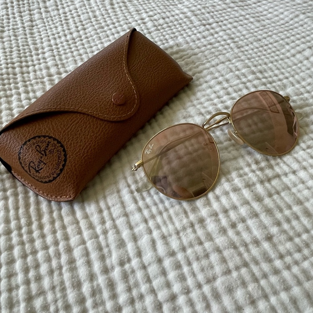 Ray-Ban Gold and Brown Sunglasses